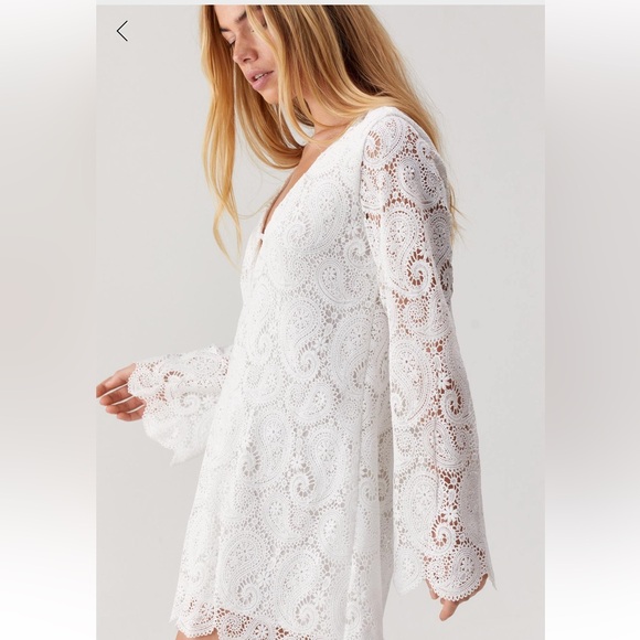 NWT Nasty gal Lace Tunic Long Sleeve Mini Dress - Picture 3 of 8